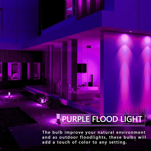 PAR38 Flood Purple Light Bulb,2 Pack-Dimmable,E26 Base Purple Flood Light Outoor(20W Replace to 200W),Purple Light Bulb for Outside,Purple Decor,C...