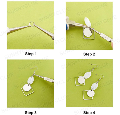 SUNNYCLUE 1 Box DIY 10 Pairs Flat Round Charms Square Linking Rings Earring Making Kit Natural Seashell Charms for Jewelry Making Glass Pearl Bead...