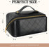 Travel Makeup Bag, 4L Large Capacity Cosmetic Bags for Women and Girls, Portable Makeup Organizer with Divider and Handle, PU Leather Waterproof M...