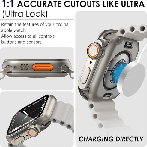 Ultra Look - Fullife 2 in 1 Compatible with Apple Watch Case Series 6 44mm Waterproof Screen Protector, Front & Back Protective Bumper Cover iWatc...
