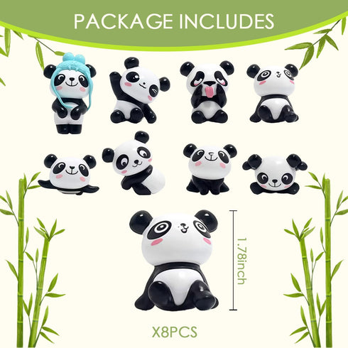 panda cake topper set cute panda figures Cute Panda Characters Toys Mini Figure Collection Playset for panda theme party supplies?13pcs?...
