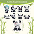 panda cake topper set cute panda figures Cute Panda Characters Toys Mini Figure Collection Playset for panda theme party supplies?13pcs?...