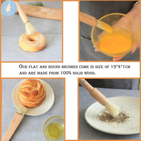 Angel’s Peel Lounge Basting Brush-Pastry Brush, Oil Brush for Cooking, Wooden Handle Bbq Sauce/Grill/Butter/Food/Egg/Oil/Marinades Spread Brush/ki...
