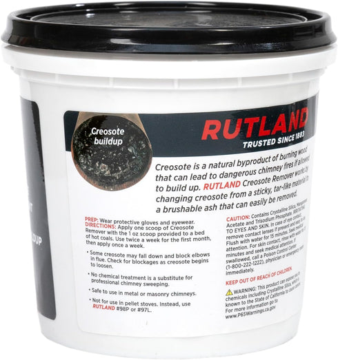 Rutland Creosote Remover, Fireplace, Wood Stove & Chimney Cleaner, 2 lb Tub...