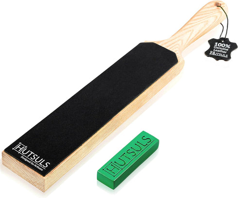 Hutsuls Double Sided Leather Strop Paddle Kit - Get Razor-Sharp Edges, Ergonomic Handle, Quality Honing Leather, and Step-by-Step Guide...