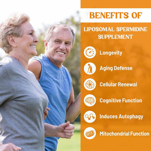 30mg Spermidine Supplement, Liposomal Spermidine, High Absorption, More Potent Than Spermidine 3HCL, Fermented Wheat Germ Extract, Spermidine for ...
