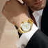 Avaner Men's Gold Watch Analog Quartz Rhinestone Wrist Watch with Stainless Steel Band for Halloween Costume...