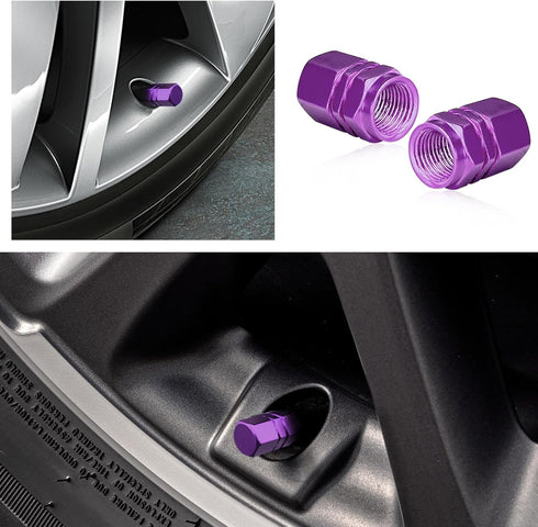Zicine 8 PCS Car Tire Valve Stem Caps, Aluminum Alloy Wheel Valve Covers with Rubber O-Ring, Corrosion Resistant Leak-Proof Tire Air Cap Set, Univ...