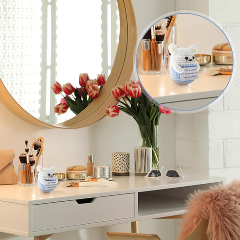 Mini Funny Positive Mouse, 3 Inch Positive Mouse Crochet Cute Wool Funny Knitted Positive Mouse Doll Cheer up Gifts for New Year Gift Birthday Gif...