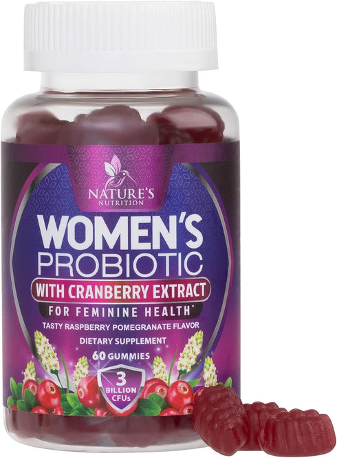 Probiotic Gummy for Women - Digestive Health Support, 3 Billion CFU Womens Probiotic for Vaginal pH, Urinary & Immune Support, 6 Diverse Strains w...