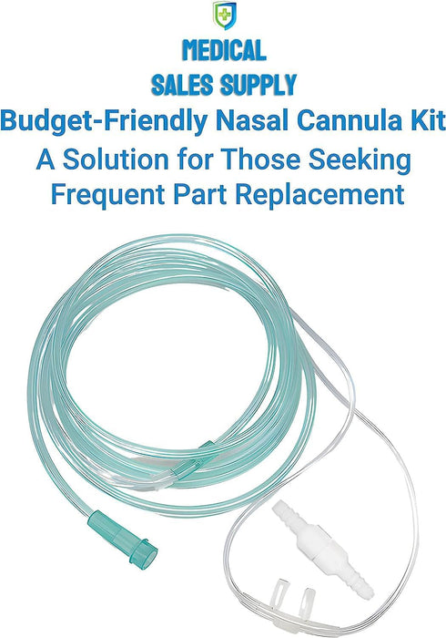 7-Piece Adult Nasal Cannula Set - 7ft Oxygen Cannulas with Standard Connectors, Includes 5 Cannulas and 2 Tubing Connectors Medical Sales Supply...