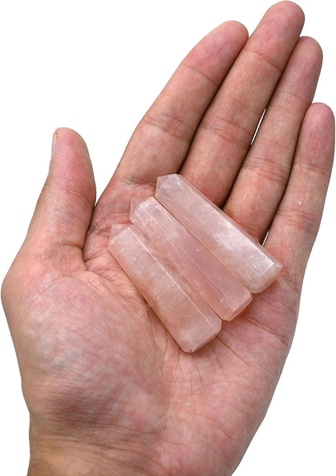 Amazing Gemstone Star Rose Quartz Crystal Towers ~ Natural Healing Crystal Point Obelisk for Reiki Healing and Crystal Grid (2 to 3 INCH)...