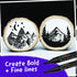 5 Acrylic Black Paint Pen - Fine Tip, Thin Point & Jumbo Pens (1mm, 3mm, 6mm, 10mm, 15mm) - Black Paint Marker for Plastic, Canvas, Wood, Rock Pai...