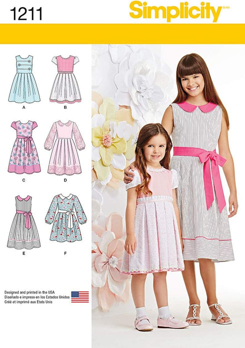 Simplicity 1211 Girl's Dress Sewing Patterns, Sizes HH (3-6)...