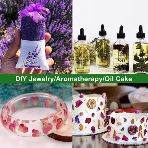 9 Bags Set Dried Flowers - Candle Making Soap Making DIY Candel Natural Flowers-Lemon,Lily,Don't Forget Me,Lavender,Mint Leaf,Rose Petal, Red Rose...