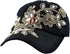 Bling hat, Womens Cute Lace Flowers Baseball Cap with Jewel Rhinestone Bling Hats Jeans Wash Denim Snapback (Black)...