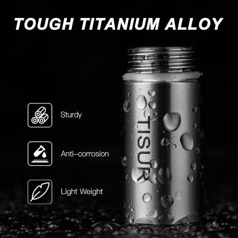 TISUR Small Keychain Pill Holder ?Titanium Metal Travel Pill Case Portable Pill Organizer Container for Purse Waterproof EDC Medicine Bottle C34.....