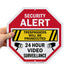 SmartSign Security Alert Sign - Trespassers Will Be Prosecuted, Video Surveillance 24 Hour Sign | 10x10 Octagon Metal, Reflective Aluminum, Outdoo...