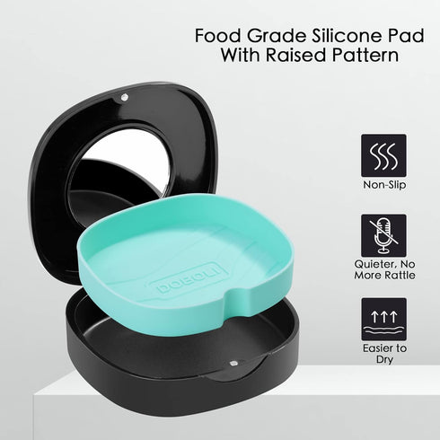 Doboli 2 Pack Retainer Case with Vent Holes, Mirrors,Compatible with Invisalign,Night Guards,and Mouth Guards Case - Includes Storage Bag,Slim Ali...