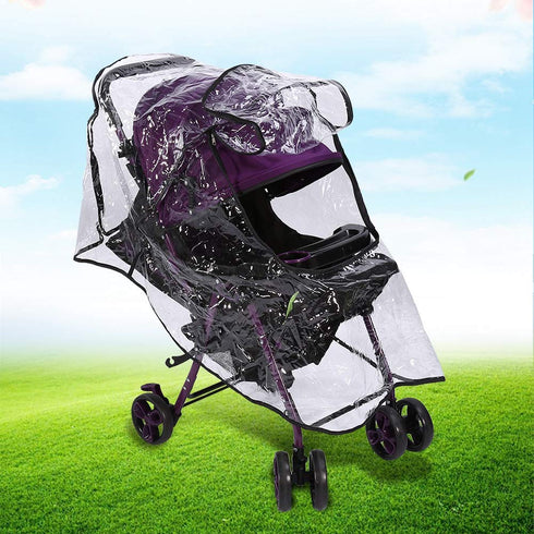 GOTOTOP Baby Stroller Cover PVC Universal Waterproof Baby Stroller Rain Cover Dust Wind Shield Pram Accessory 21.7 x 29.5 x 15.7inch...