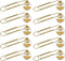 10PCS Paper Clips Office Note Paper Clamp Mini Clothespin Paperclips with Crystal Ball for Paper Organizer Paperwork (Gold)...