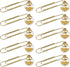 10PCS Paper Clips Office Note Paper Clamp Mini Clothespin Paperclips with Crystal Ball for Paper Organizer Paperwork (Gold)...