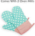 GreenFist Set of Two Oven Mitts | Heat Resistant Cotton Kitchen Pot Holder | Oven Glove | Kitchen Mitts (Dotted Blue)...