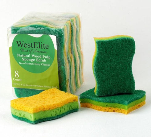 Kitchen Cleaning Dish Sponges, Non-Scratch Natural Wood Pulp Scrubbing Sponge, Multipurpose Swedish Cellulose Heavy-Duty Dish Washing Scouring Pad...