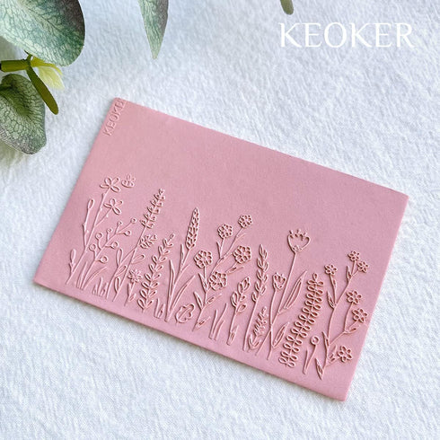 Keoker Polymer Clay Texture Sheets, Clay Texture Mat for Making Earrings Jewerly, Polymer Clay Earrings Tools (No.5 Floral)...