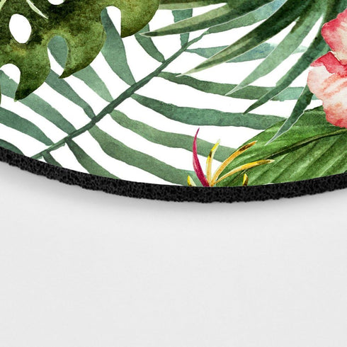 Mouse Pad Mousepad Tropical Leaves Print Mouse Mat Mouse Pad Office Mousemat Round Mousemat Hawaii Hawaiian Tropical Palm Print Mousepad...