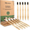 Bamboo Toothbrushes (10 Pack), BPA Free Toothbrush Medium with Firm Bristles, Eco-Friendly, Natural Biodegradable & Compostable Charcoal Wooden To...