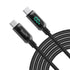 SOOPII 100W 4ft USB C to USB C Cable Fast Charge, Nylon Braided Cable with LED Display for lPhone 15/15 Pro/15 Plus/15 Pro Max,lPad Air,MacBook Pr...