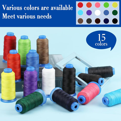 0.55mm Beading Threads, 490Yards Round Waxed Threads Polyester Cord Bracelet Beading Cords Beading Threads Waxed Polyester Cord Waxed Cord for Bra...