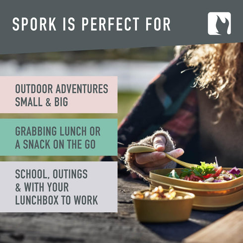 Light My Fire Spork Original 3-in-1 Camping Spoon Fork Knife Combo Reusable Travel & Camping Utensils Lunch Spork Outdoor Backpacking Hiking Picni...
