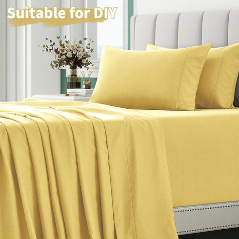 Homiest 100% Viscose Derived from Bamboo Fabric by The Yard, 98 Inch Wide Light Yellow Fabric Soft & Cooling Cloth Fabric, Silky Lining Fabric for...