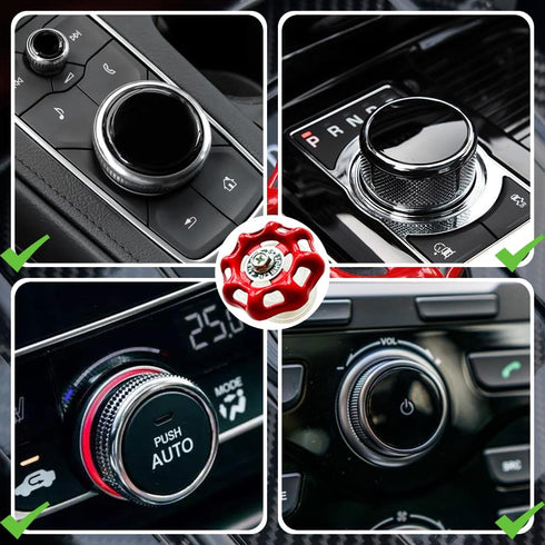 Car Rotary Knob Decor Metal Handwheel Automotive Accessories Interior for Center Console Multimedia Control Knob Gear Shift Knob Cover Air Conditi...