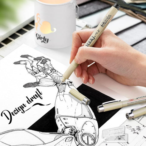 Drawing Pens 12-Pack, Art Pens Anime Pens Sketch Pens Precision Multiliner Pens ink Pens Calligraphy Pens Design Pens Office School Supplies Drawi...