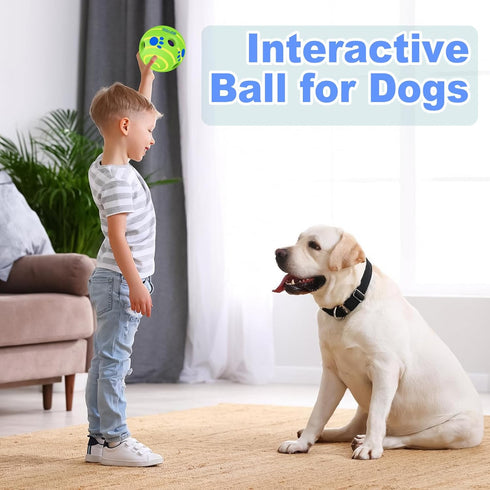 Large Giggle Ball for Dogs, Squeaky Dog Toys Ball, Durable Interactive Dog Toys Ball for Medium/Large Dogs, Fun Giggle Sounds When Rolled or Shake...