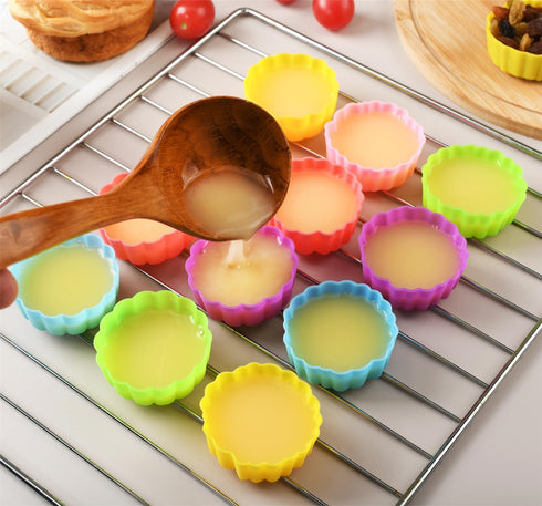 Reusable Silicone Baking Cups, 2 Inch Mini Size Silicone Cupcake Liners for baking, Multi Flower Shapes reusable Muffin Liners, Pack of 36, Multic...