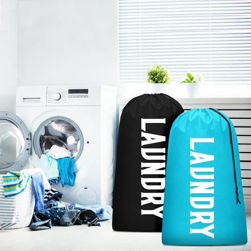2 Pack XL Travel Laundry Bag, Machine Washable Dirty Clothes Organizer, Large Enough to Hold 4 Loads of Laundry, Easy Fit a Laundry Hamper or Bask...