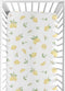Sweet Jojo Designs Lemon Floral Girl Fitted Crib Sheet Baby or Toddler Bed Nursery - Yellow Green Beige White Watercolor Boho Bohemian Farmhouse F...