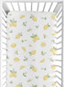 Sweet Jojo Designs Lemon Floral Girl Fitted Crib Sheet Baby or Toddler Bed Nursery - Yellow Green Beige White Watercolor Boho Bohemian Farmhouse F...