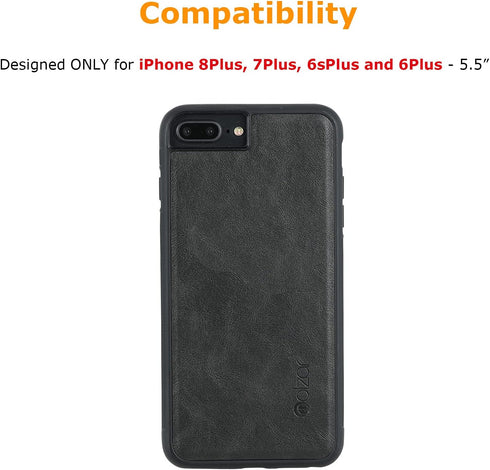 molzar GripBig Series for iPhone 8 Plus/7 Plus/6 Plus Case, Built-in Metal Plate for Magnetic Mount, Works with Qi-Certified Chargers, Compatible ...