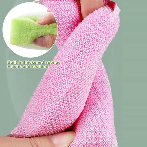 Kitchen Dishwashing Sponge Multi-Purpose Mesh Net Scouring Pad, Odor-Free Sponge Wipes Suitable for Travel Apartments Household Cleaning (3)...