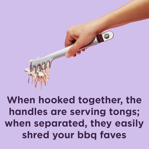 Chef'n Meat Shredding Tongs, Wide, Textured Tines, Grey...