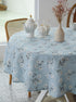 Pastoral Round Tablecloth - 60 Inch Dia. - Linen Fabric Table Cloth - Washable Table Cover with Dust-Proof Wrinkle Resistant for Restaurant, Picni...