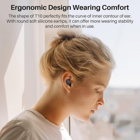 TOZO T10 (Classic Edition) Bluetooth 5.3 Wireless Earbuds with Wireless Charging Case IPX8 Waterproof Stereo Headphones in Ear Built in Mic Headse...