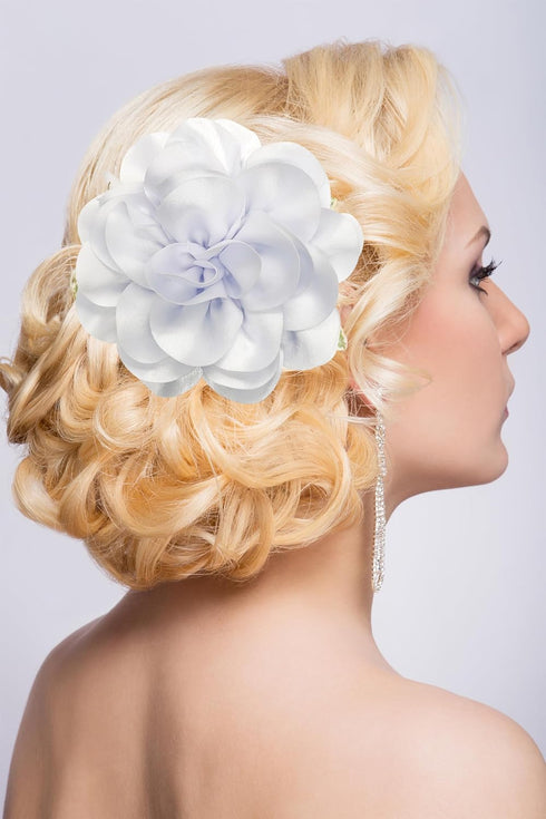 Dainty Fabric Rose Flower Large Brooch Lapel Pins,Delicate Elegant Silk Camellia Flower Oversized Brooch Pin for Women,Camellias Flower Hair Clip ...