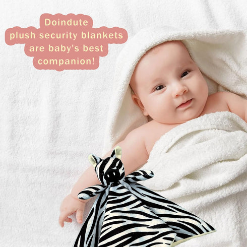 Baby Zebra Soft Stuffed Animal Security Blanket, Plush Zebra Character Lovey Blanket, Baby Shower/Nursery Gift, Cuddly Newborn, Infant, Toddler Sn...