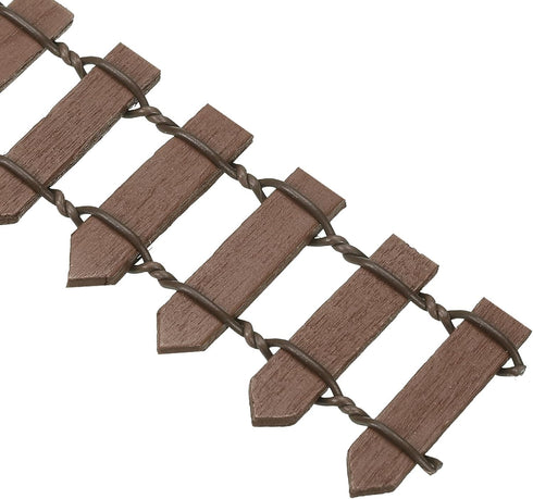 MECCANIXITY 6pcs 3.9 Inch Miniature Garden Fence, Mini Ornament Wood Picket Fence Decorative for Dollhouse Home DIY, Brown...